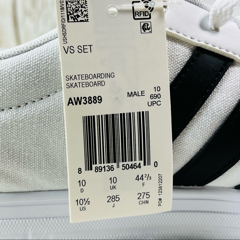New Adidas Mens VS Set Canvas Skateboarding Shoes Sneakers - Picture 8 of 9